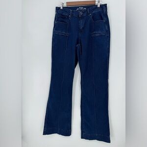 Cowgirl Tuff Co Women's Wide Leg Deep Blue Jeans Plus Size Waist 33 + Length 37